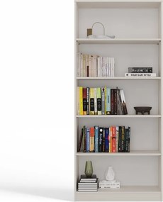 R80 polcos szekrény, könyvtartó, 80x182x30 cm, kasmír