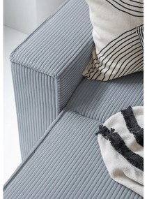 Világosszürke kordbársony kinyitható sarokkanapé (jobb oldali-U alakú) Brave Dave – Miuform