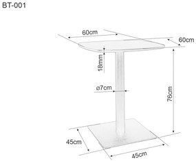 BT-001 kerek bárasztal fekete 60 cm