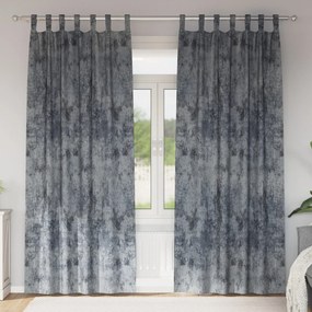 Vellúrfüggöny 2 db gombfüllel Ezüstszürke 225x140 cm
