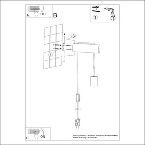 Natúr színű fali lámpa Arcadia – Sollux