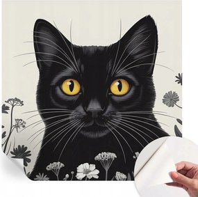 Fotótapéta Fali tapéta Hálószobába és Nappaliba Virágok macska 250x250 cm