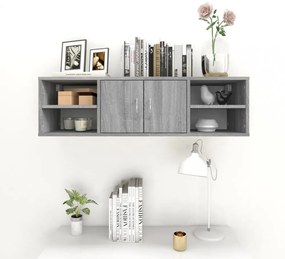 szürke sonoma színű szerelt fa fali polc 102 x 30 x 29 cm