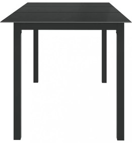 black alumínium és üveg kerti asztal 150 x 90 x 74 cm