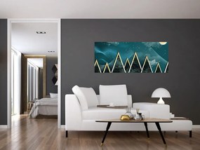 Kép - telihold az arany hegyek felett (120x50 cm)