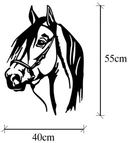 Fali dekoráció 55x40 cm, ló motívum, fém kivitel