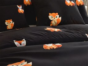 FOXES fekete mikroszálas ágyneműhuzat Ágyneműhuzat mérete: 2 db 70 x 80 cm | 160 x 200 cm