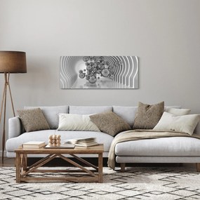 Kép - Fekete-fehér buborékok (120x50 cm)