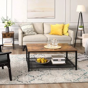 Tároló asztal fiókkal TAYLOR 40x40 cm, rusztikus barna