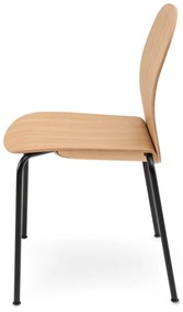 Natúr színű rakásolható étkezőszék szett 2 db-os tölgyfa dekorral Book – Gazzda