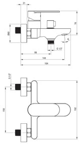 Deante BGA_010M - ALPINIA kádcsaptelep, fényes króm