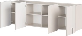 Malmi függesztett négyajtós komód 200 cm - kasmír / fekete