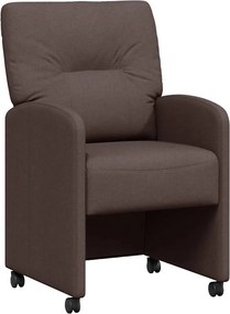 vidaXL Kerekes Étkező Székek 2 pcs sötétbarna 57 x 67 x 95 cm szövet