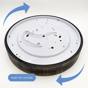 OAK SMOKY mennyezeti lámpa 3xE27/15W/230V, 47,5 cm, tölgy/sötétbarna