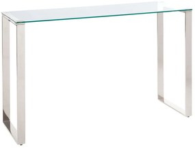 Ezüst üveg konzolasztal 75 x 120 cm TILON Beliani