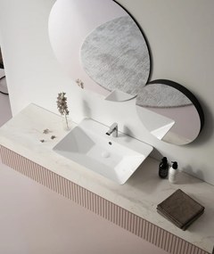 Sanovit TEODORA - PULTRA ültethető - Top Counter - porcelán mosdó - - 65 x 46 cm