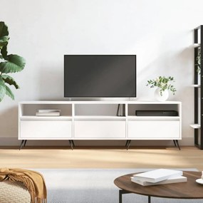 Fehér szerelt fa TV-szekrény 150 x 30 x 44,5 cm