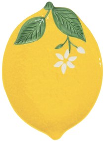 Sárga citrom porcelán kínálótál 25x18,5cm, Fleurs et Citrons