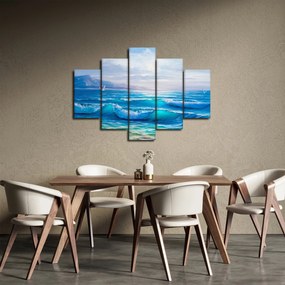 Kép - Olajfestmény a tengerről sirályokkal (150x105 cm)