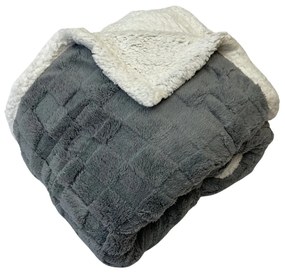 Sötétszürke mikroplüssből készült luxus báránytakaró 200x230cm TiaHome