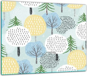 7in1 Üveg Tűzhelyvédő Főzőlap 60x52 Fák