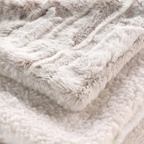 Bézs mikroplüss takaró 180x220 cm Lynx – douceur d'intérieur
