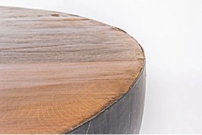 Szürke-natúr színű fém kerek dohányzóasztal ø 90 cm Lancaster – Bizzotto