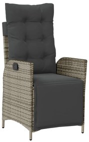 9 részes szürke polyrattan kerti étkezőgarnitúra párnával