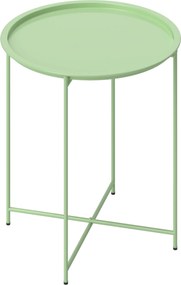 Outsunny Összecsukható Oldaltámlás Asztal Kert Asztal Ø46 x 50 cm Kör alakú Időjárásálló Erkélyasztal Összecsukható Lábakkal Kemping Asztal Összecsukh