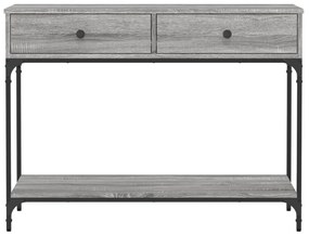 szürke sonoma színű szerelt fa konzolasztal 100 x 34,5 x 75 cm