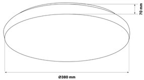 Polux PIRIUS 325747 Süllyesztett mennyezeti lámpa 1x24W/LED 3000K-6000K 5300lm IP44