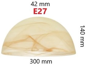 Tartalék üveg csillárhoz E27 átm. 300x140 mm