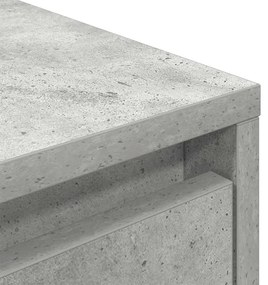 betonszürke TV-szekrény LED lámpákkal 193,5x41x50 cm