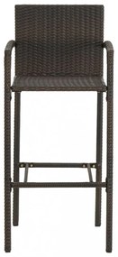 3 részes barna polyrattan kerti bárszett