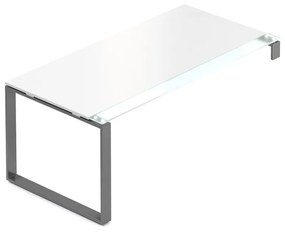 Creator asztal 180 x 90 cm, grafit alap, 1 láb, fehér