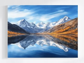 Vászonkép Canvas Tájkép Kilátás Hegyek Csúcsok Alpok Tó 100x75