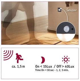 Paulmann&nbsp; 93135 - LED/1,2W Lépcsőmegvilágító érzékelővel EDGE 230V fekete