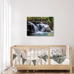 Egy kép a vízesésekről a dzsungelben (üvegen) (70x50 cm)