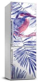 Hűtő matrica Pálmalevelek, madár FridgeStick-70x190-f-117070840
