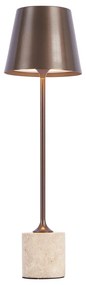 Modern asztali lĂĄmpa sötĂ©t bronz 37 cm LED-del, dimmelhetĆ, IP54, ĂșjratölthetĆ - Topi