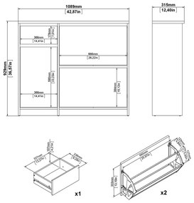 Natúr színű billenő ajtós cipőtartó tölgyfa dekorral 109x93x32 cm Naia – Tvilum