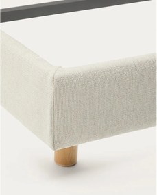 Szürke kárpitozott egyszemélyes ágy ágyrács nélkül 90x200 cm Valma – Kave Home