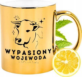 Arany csillogó bögre vajdasági ajándék fényképes nyomtatással