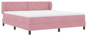 Boxspring Ágy Matrac Áttetsző Rózsaszín 180x200 cm Bársonyos