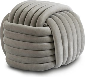 Fonott puff szürke színben, bársony kárpittal, MAGMA