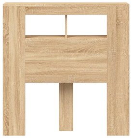 sonoma tölgy színű szerelt fa LED-es fejtámla 100x18,5x103,5 cm