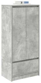 betonszürke szerelt fa szekrény fiókkal 55,5x34x119,5 cm