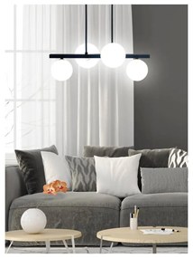 Fekete függőlámpa üveg búrával 25x59 cm Kama – Candellux Lighting