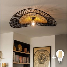 Brilagi - LED felületre szerelhető csillár CERIA BOHO 1xE27/40W/230V átm. 80cm fekete/barna/tölgy