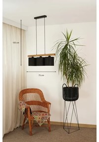 Brilagi - Csillár zsinóron FOREST 3xE27/15W/230V fenyő/fekete